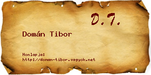 Domán Tibor névjegykártya