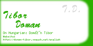 tibor doman business card